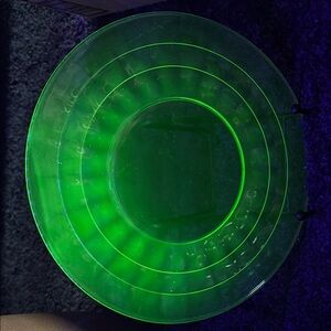 Vibrant Green Uranium Glass Plate